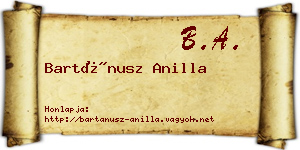 Bartánusz Anilla névjegykártya